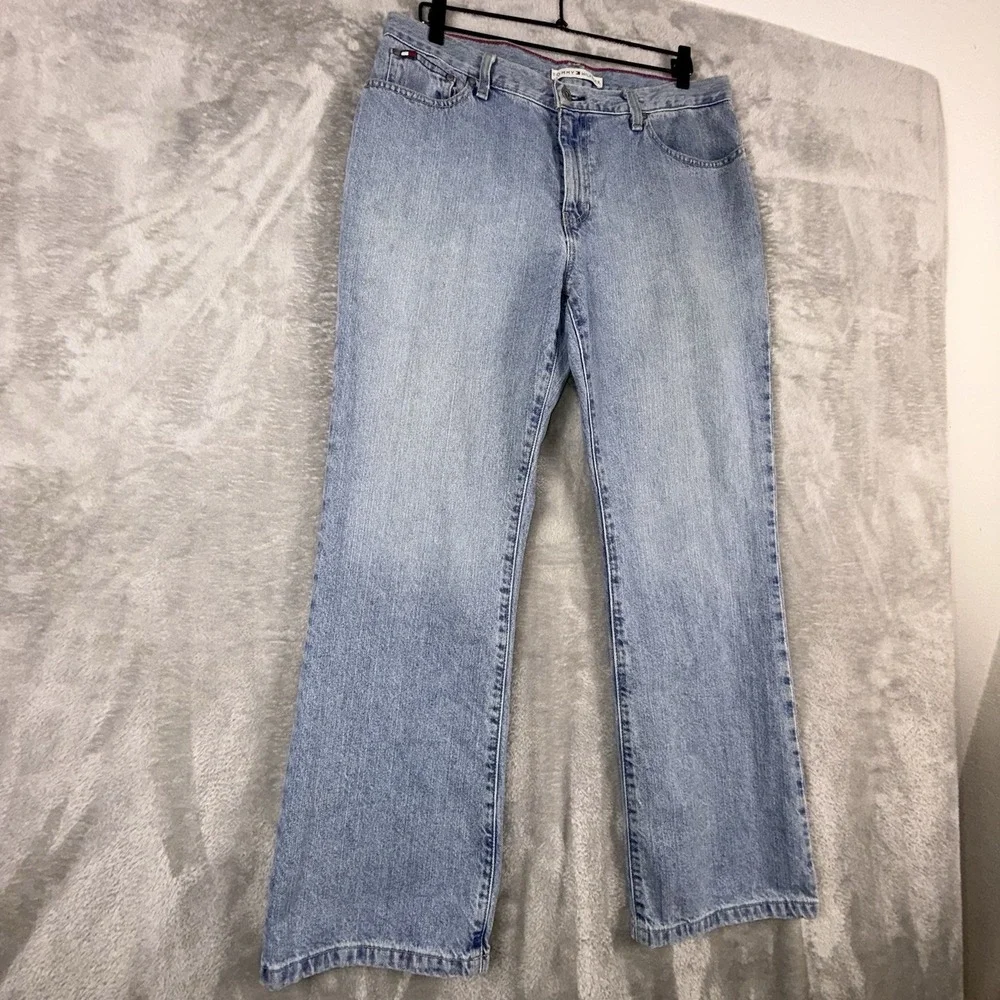 Tommy Hilfiger Jeans Relaxed Straight Leg‎ Women's 34x30 Blue Denim Vintage